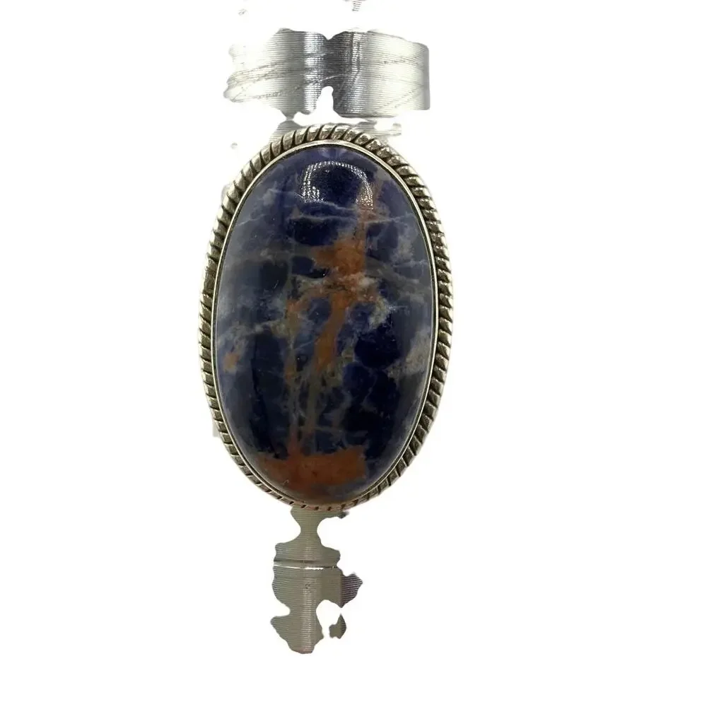 Oval Sodalite Sterling Silver Ring Artisan Jewelry 8